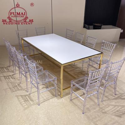 China Modern Metal Frame MDF Top Rectangle Gold Table Party Kid Center Table for sale