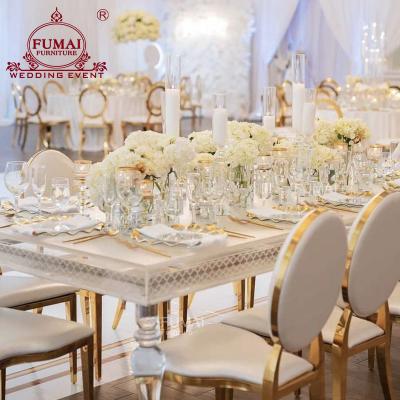 China Modern Hall Used Crystal Clear Acrylic Rectangle Wedding Event Table for sale