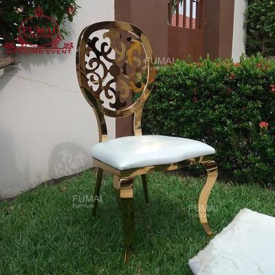 China Modern Style Backrest For Round Back Luxurious Banquet Chair Gold Gilt Chair for sale