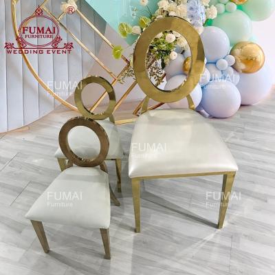 China Modern Gold Stainless Steel Comfort Cushion Suitable For Kid Child Banquet Chair for sale