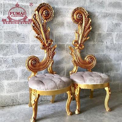 China Modern Bride Groom Wooden Dragon Shape Moden Couples Chair for sale