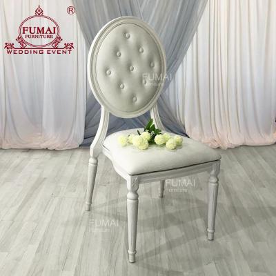 China Modern White Aluminum Round Button Dining Chairs For Modern Restaurant for sale