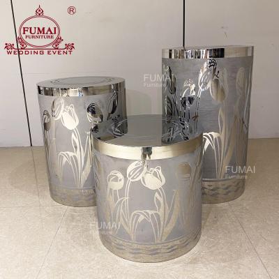 China Wedding and Party Round Shape Pillar Stand Wedding Decoration Cake Stand in Stainless Teel for sale