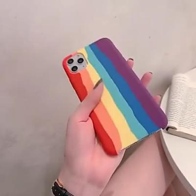 China Shockproof Drop Shipping Amazon Sale Design Rainbow Phone Case New Hot Soft Liquid Silicone Cell Phone Case For Iphone 13 - Buy Phone Cases for sale