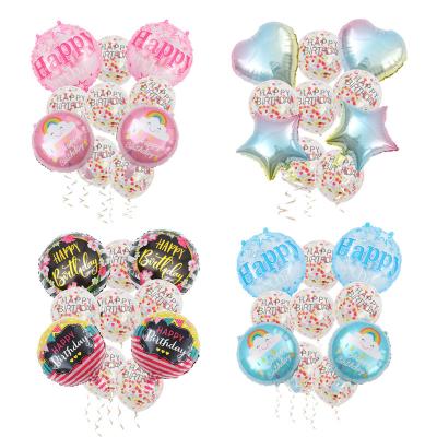 China Lovely Carry Kaile Wholesale Happy Birthday with Printed Confetti Balloon Set for Kids and Adults Eid Mubarak Party Decoration for sale