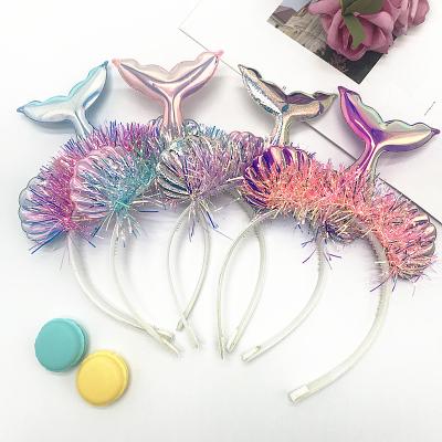 China Celebration Hot Sales Mermaid Plastic Headbands Love Hair Accessories Headband Wholesale Kids for sale