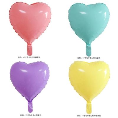 China Carry Kaile New Arrival Disposable Heart Shape Macaron Color Aluminum Foil Balloon For Party Decoration for sale