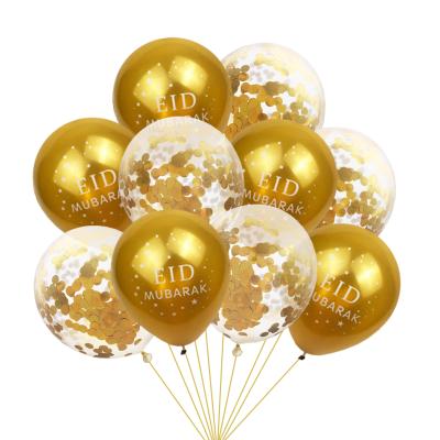 China Beautiful carry on kaile hot selling Eid Mubarak glitter confetti balloon set party decor for Ramadan Party for sale