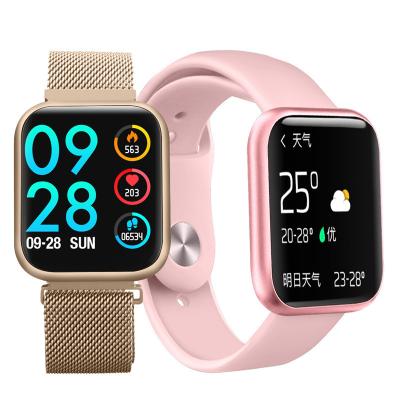 China Newest Fit Full Fit Touch Screen Heart Rate Smartwatch P80 Dynamic APP Smart Watch With Real-time Blood Pressure Oxygen Monitoring for sale