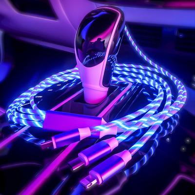 China New LED Fast Charging Line Tending Light Magnetic Charging Line Fast Charging Cable Micro USB Cable Charger Data Cable Mobile Phone Cable Cord for sale