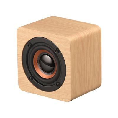 China Stereo Sound Factory Sales Mini Square Portable Wireless Plywood Speaker, Allstar Mini Wooden BT 4.2 Speaker For Phone for sale