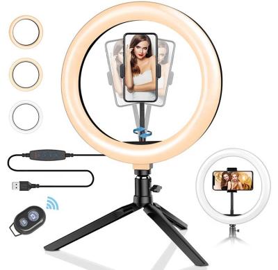 China For Live Broadcast Cell Phone Holder 310 Dimmable Living Light LED Live Broadcast Support Ring Light Desktop with Tripod Stand Cell Phone Holder for sale