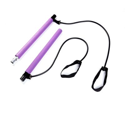 China Lightweight And Easy To Carry Trainer Wholesale Yoga Exercise Portable Lightweight Pilates Stick Yoga Bar Kit With Resistance Band for sale