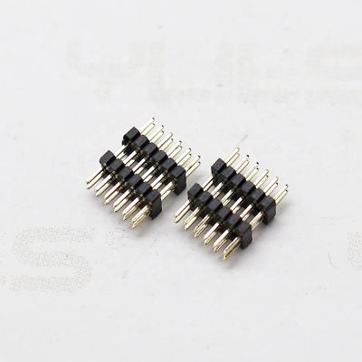 China PCB Factory Supply 1mm Pin Header 1.0 1.27 2.0 2.54 Pitch 2 To 40pins Dual Row 2 Row Male Connector Pin Header Connector for sale