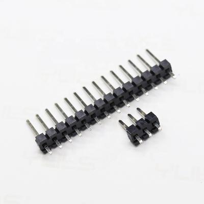 China PA6T/BT+30GF Header 8 Row 3.96mm Male Pin 2 Hot Current 180 Degree Dip Pin Single Plastic Header Connector Panel for sale