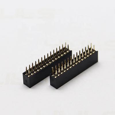 China PA6T/PBT+30GF Customized 1.27mm 20 Pin Dual Row 180 Degree Female Header Connector for sale