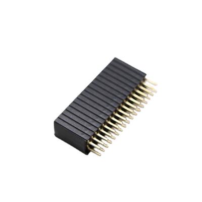 China PA6T/BT+30GF High Quality Custom Double Row 1.27*2.54mm 180 Female Pin Header PCB Connector Low Header 17 Pin Header Pin Female PCB Connector degree for sale