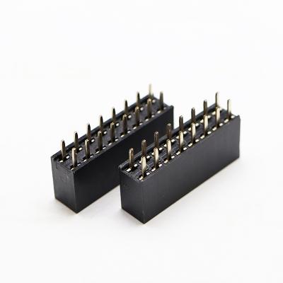 China Factory Sale 180 Degree 8.4mm Size 24 Pin Header PCB Female Connector Double Row 2.54mm Pin Header Electronic Direct Connector for sale