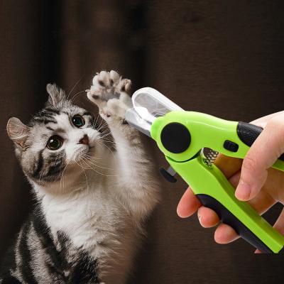 China New Design Viable Led Lightweight Luminous Dog Nail Clipper With Mini Hidden File for sale