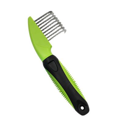 China Sustainable Pet Grooming Tool Long Blades Dematting Brush Comb For Dogs And Cats for sale