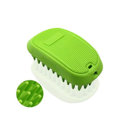 China Sustainable Pet Grooming Tool Soft Rubber Dog And Cat Massage Fur Bathing Brush for sale