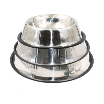 China Wholesale Non-automatic Dog Cat Water Food Feeding Bowls of Stainless Steel for sale