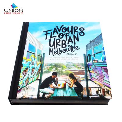 China paper & Customized Luxury Cardboard Dust Jacket Hand Book Australia USA Cover Food Restaurant Menu Book Luxury Hard Printing for sale