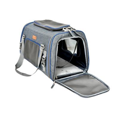 China Breathable Wholesale Soft-sided Carriers Folding Nylon Collapsible Pet Carrier for sale