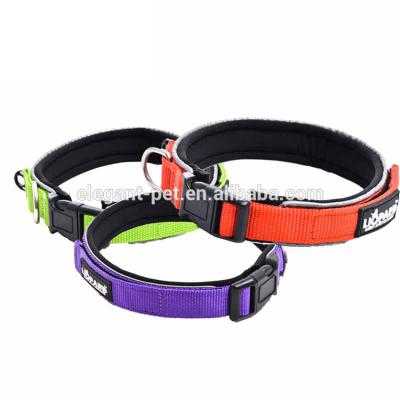 China Padded Custom Comfortable Nylon Webbing Dog Collar Para Perros for sale