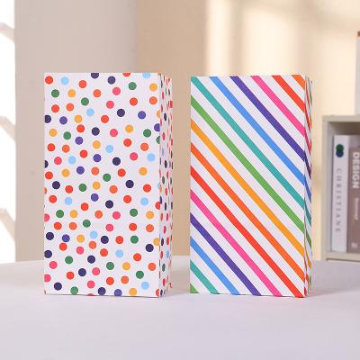 China Wholesale Recyclable Factory Color Dot Gift Bags Striped Party Favor Bags Kraft Paper Bags for sale