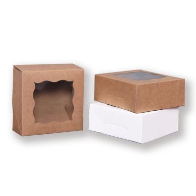 China China Recyclable Wholesale Custom Roll Box With Curved Wavy Edges , Cake Box With Window for sale