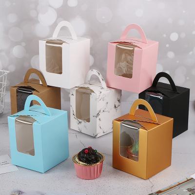 China Factory Direct Sales Recyclable Clear Window Capsule Cupcake Cupcake Western Point Handheld Packaging Box 1 for sale