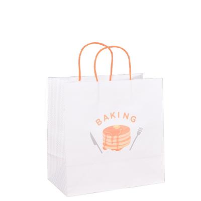 China Wholesale Factory LOGO Takeaway Baking Beverage Cake Dessert Gift Printing Wrapping Paper Recyclable Tote Bag for sale