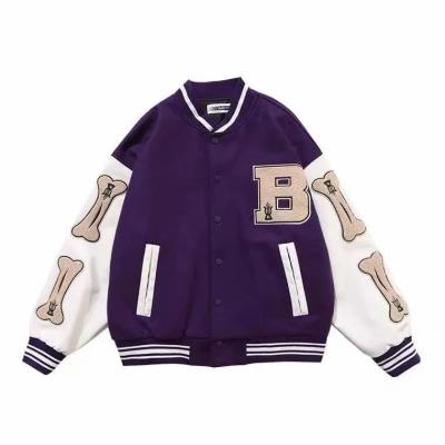 China Breathable Custom Logo Mens High Street Baseball Jacket Loose Assembled Uniform OEM Embroidered Varsity Jackets For Men 2021 for sale