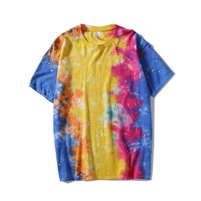 China New Anti-wrinkle Fashion Summer T-shirt Personality Print O-Neck Tie-Dye Short Sleeve Men's T-Shirts for sale