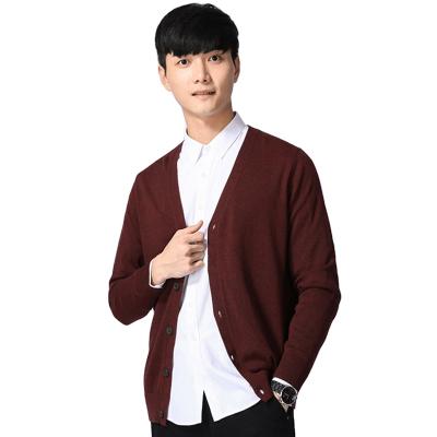 China Anti-pilling Brown Customized Knit Sweater Button Casual Sweater Knitted Cardigan Sweaters Men for sale