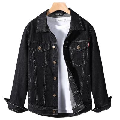 China New Breathable Men's Lattice Jackets Tops Casual Jacket Product Black Denim Jacket for sale