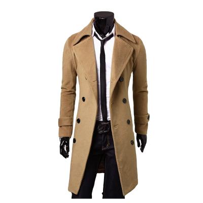 China Brand New Warm Fashionable Men's Long Coat Anti-Wrinkle Blend Fashion Wild Overcoat Male Casual Windbreaker Plus Size Men's Coats for sale