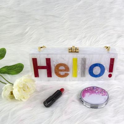 China Wholesale Eco-friendly Fashionable Acrylic Square Square Party Rectangular Acrylic Clutch Evening Clutch Bag for sale