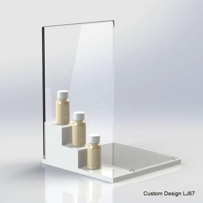 China Durable high luxury counter 3 layers disassemble clear acrylic make up displays for retail for sale