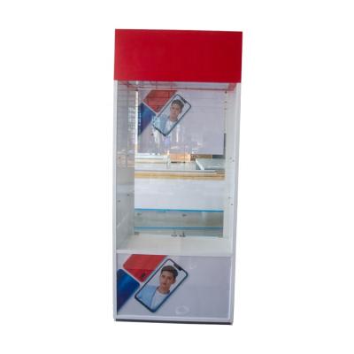 China Durable Factory Made Floor Standing Lockable MDF Metal Glass Display Showcase With Led Light for sale