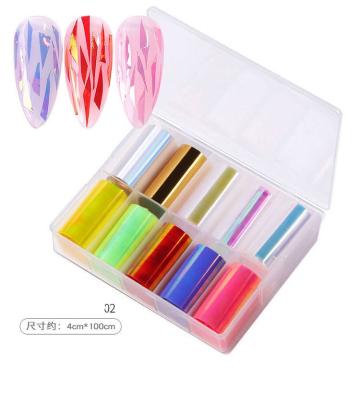 China Colorful environmental protection nail decoration nail ornament box cellophane laser aurora cellophane paper for sale