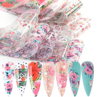 China Retro pink environmental protection nail foil leopard nail star transfer paper nail salon profession product for sale