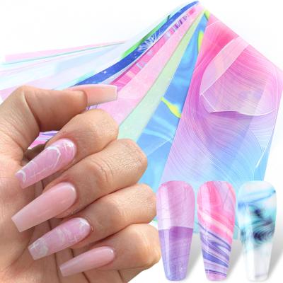 China Environmental Protection Magic Dream Marble Starry Sky Color Dye Transfer Sticker Nail Foil for sale