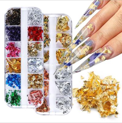 China Nail Art Glitter Sticker Candy Color Flakes Sequins Kit Environmental Protection Nail Foil Decorations Nail for sale