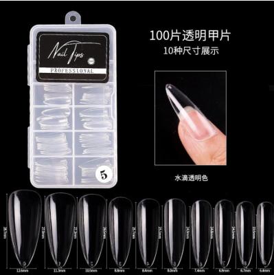 China 100pcs/box French Nail Art Patch Ultra-thin Seamless Transparent Full Cover Fake Nail Tips for sale