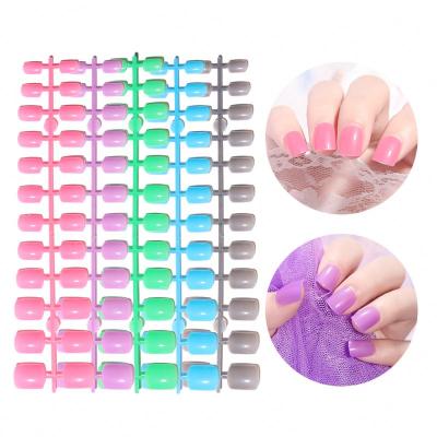 China Environmental protection portable square nail patch nail patch finished solid color nail patch for sale