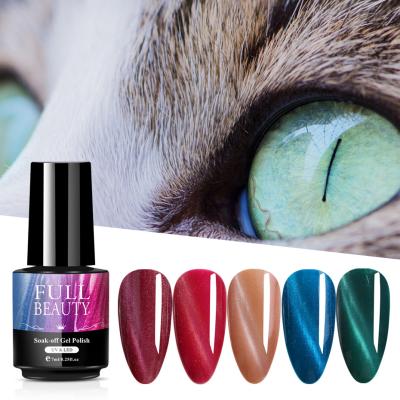 China Holographic Nail Poish Cat Eye Pure Color Magnetic Environmental Protection 7ML Glitter Gel Nail Soak Off LED UV Gel for sale