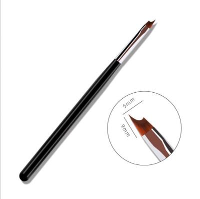 China Nail Art Blooming Brush Acrylic Nail Head Nail Brush Oval Black Wood Handle Black for Nail Art for sale