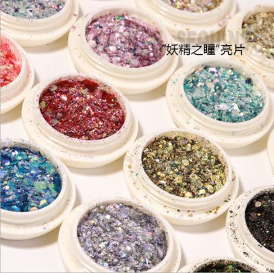 China 6PCS/BAG Nail Pixies Eye Glitter Eye Makeup qlitter luminous qradient nail glitter powder glitter laser powder GT 560 for sale